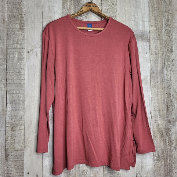 Old Navy Luxe Long Sleeve Top in Dusty Rose. Size Large Petite - Picture 2 of 10